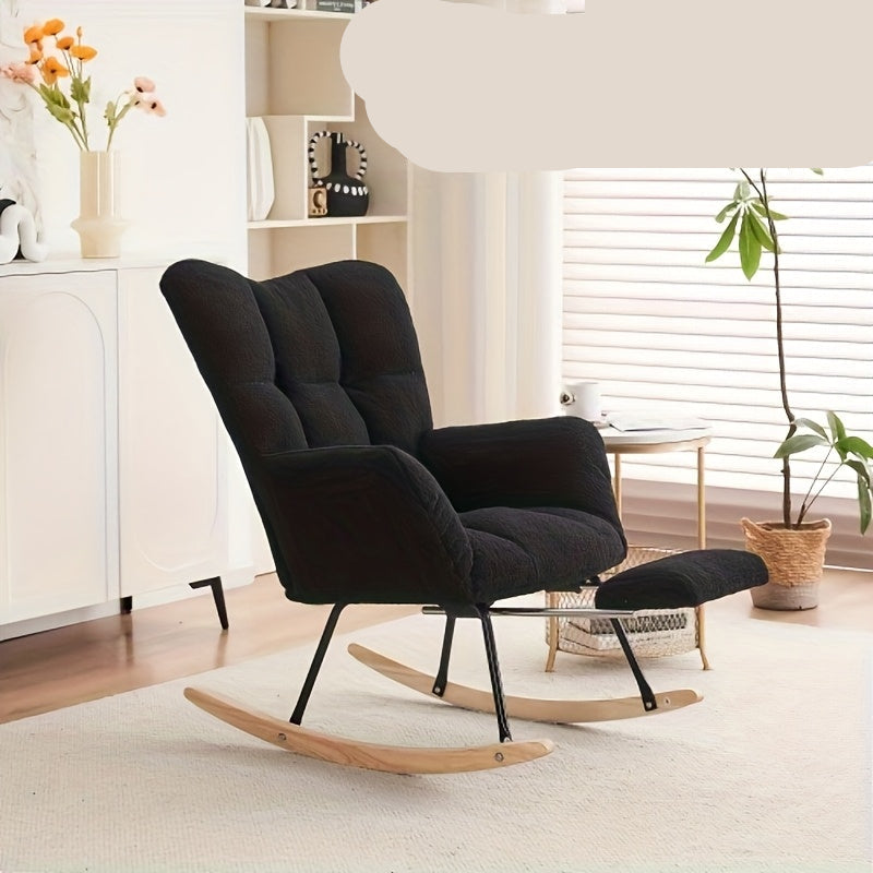 Schommelstoel – Relaxstoel – Fauteuil – Loungestoel – Zwarte Schommelstoel – Bamboe A-Frame – Duurzaam & Makkelijk Schoon Te Maken