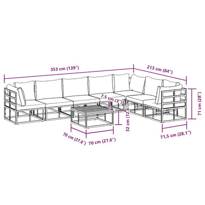 Tuinset – Loungeset – Buitenmeubilair – Tuinmeubelen – Terrasset – Aluminium Frame – Weerbestendige Kussens