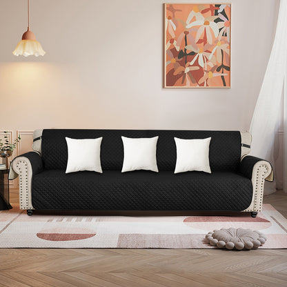 TOOL1SHOOO Luxury Sofa Cover 342.9x220.98 cm Suitable for all seasons Double-layer elastic breathable fabric Easy to clean Suitable for living rooms and home offices, black