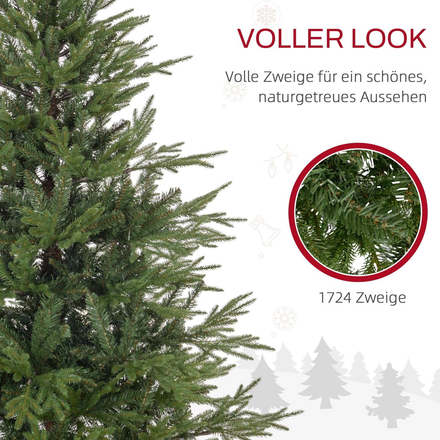 Kunstkerstboom – Kunstboom – Nepboom – Kerstversiering – Kerstboom 150 cm – Realistische Uitstraling – Brandwerend Kunststof