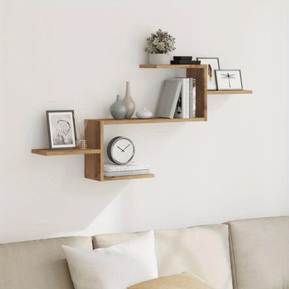 Wandplank – Muurplank – Zwevende Plank – Fotoplank – Ophangplank – Artisan Eikenhout – 104x15x49 cm – Robuust & Duurzaam