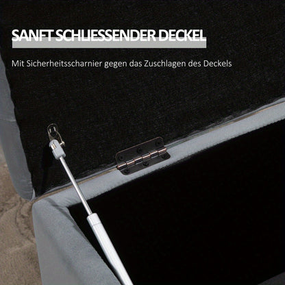 Opbergbank – Zitbank – Halbank – Opbergkist – Poef – 2-zits Inklapbaar – Gestoffeerde Zitting – 130 kg Draagvermogen – 75x40x42 cm