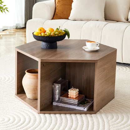 Hexagonal Multifunctional Coffee Table | 79 x 69.4 x 40 cm, Easy-to-Assemble, Modern Style, Suitable for Diverse Spaces, Metal Construction