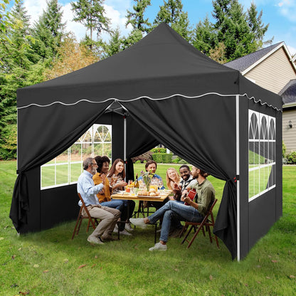 Partytent – Paviljoen – Feesttent – Tuintent – Overkapping – Pop-up – Met 4 Zijwanden – 3,05x3,05 m – Versterkt Carbonstaal Frame – Waterdicht Oxford Stof