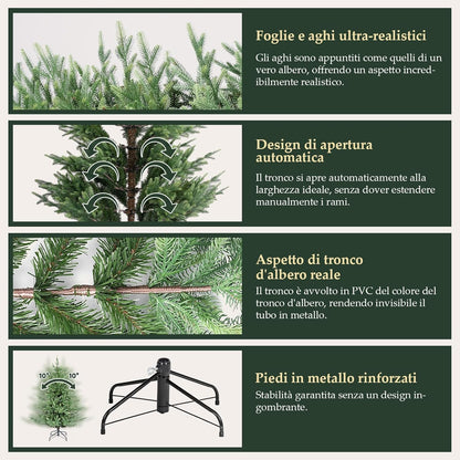 Kunstkerstboom – Nepboom – Kerstversiering – Dennenboom – Kersttak – 150 cm Hoog – 90% PE Injectie Gegoten Material