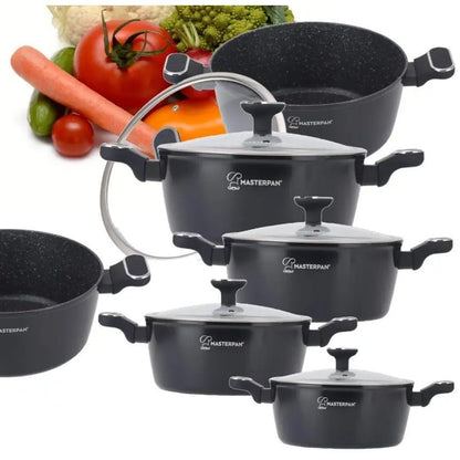 Kookset – Pannenset – Inductiekookset – Non-stick Pannen – Keramische Kookpannen – Aluminium – 8-delig Met Glazen Deksel – Geschikt Voor Alle Vuurplaatsen