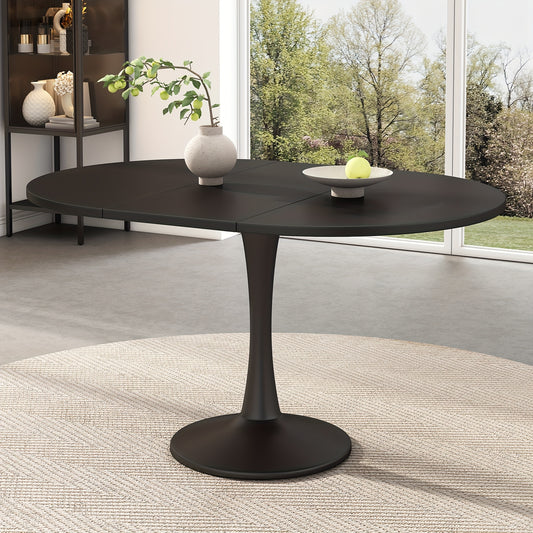 Extendable Dining Table, Oval Dining Table, Coffee/Lounge Table, L100/140 X W100 X H75cm, Modern Minimalist Dining Table, Black, Round Dining Table, Table for Dining Room, Extendable Tables for Dining Room, Round Dining Table