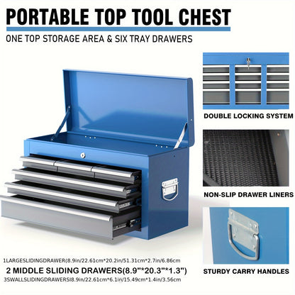 8-Laden Metalen Gereedschapskast – Tool Cabinet – Werkplaatskast – Gereedschapsbox – Gereedschapsopbergkast – Hoge Capaciteit – Vergrendelbare Wielen – Blauw