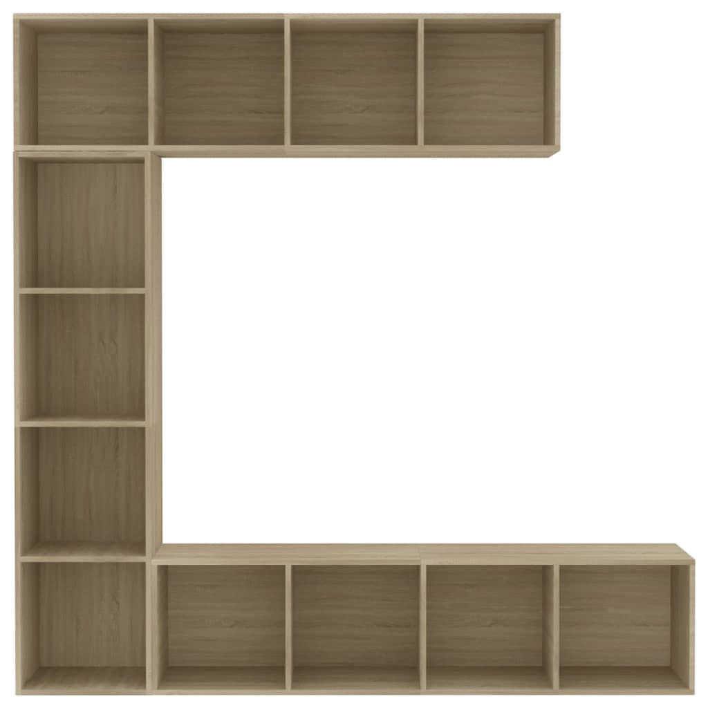 Boekenkast – Boekenkast Vakkenkast – Mediamuur – Wandkast – Sonoma Eikenlook – 12 Compartimenten – Hoogwaardig Vochtbestendig Hout