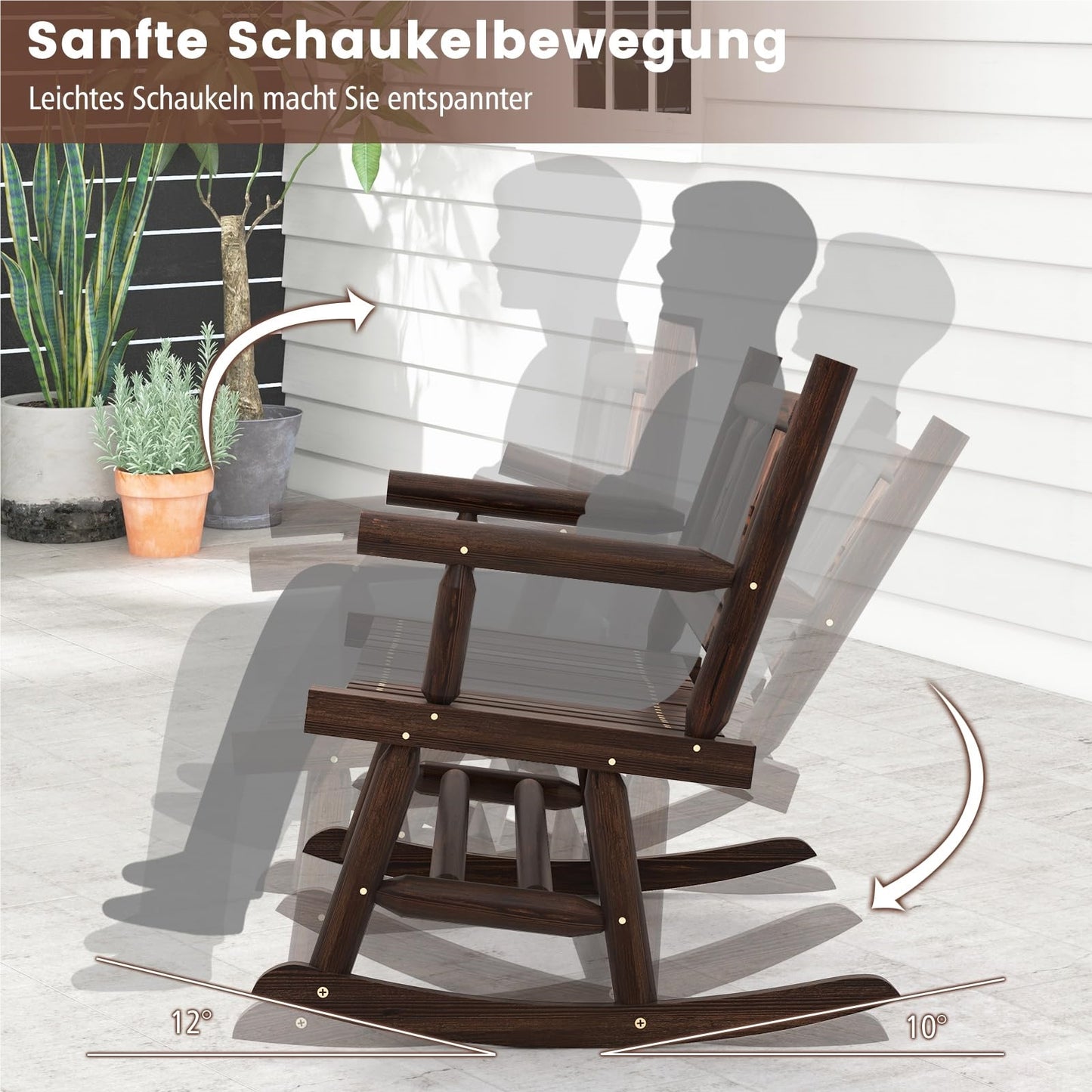 Tuinbank – Schommelbank – Buitenbank – Houten Bank – Terrasbank – Weerbestendig – Draagvermogen 320 kg – Afmetingen 111x85x89 cm – Rustic Brown