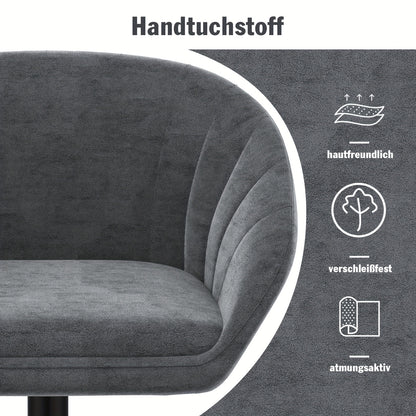 Barstoel – Barkruk – Barstoelen – Keukenstoel – Kruk – Set van 2 – Velvet Bekleding – Verstelbare Zithoogte 80-101 cm – 360° Draaibaar – Met Voetensteun