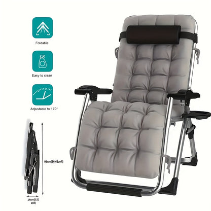 Ligstoel – Tuinstoel – Campingstoel – Strandstoel – Relaxstoel – Extra Breed 72 cm – Verstelbare Rugleuning Met Kussen