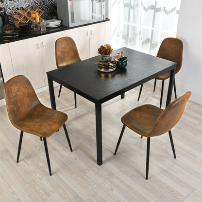 Uitbreidbare Eettafel – Tafel – Eetkamertafel – Uitschuifbare Tafel – Keukentafel – Industrieel Design – Voor 4-6 Personen – Zwart Stalen Frame – Water- en Krasbestendig MDF Blad
