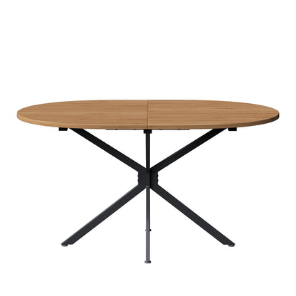 BTM Modern Dining Table 120 x 80 x 75.5 cm Oval Dining Table with Metal Legs, for 4-6 People, Sturdy Kitchen Table