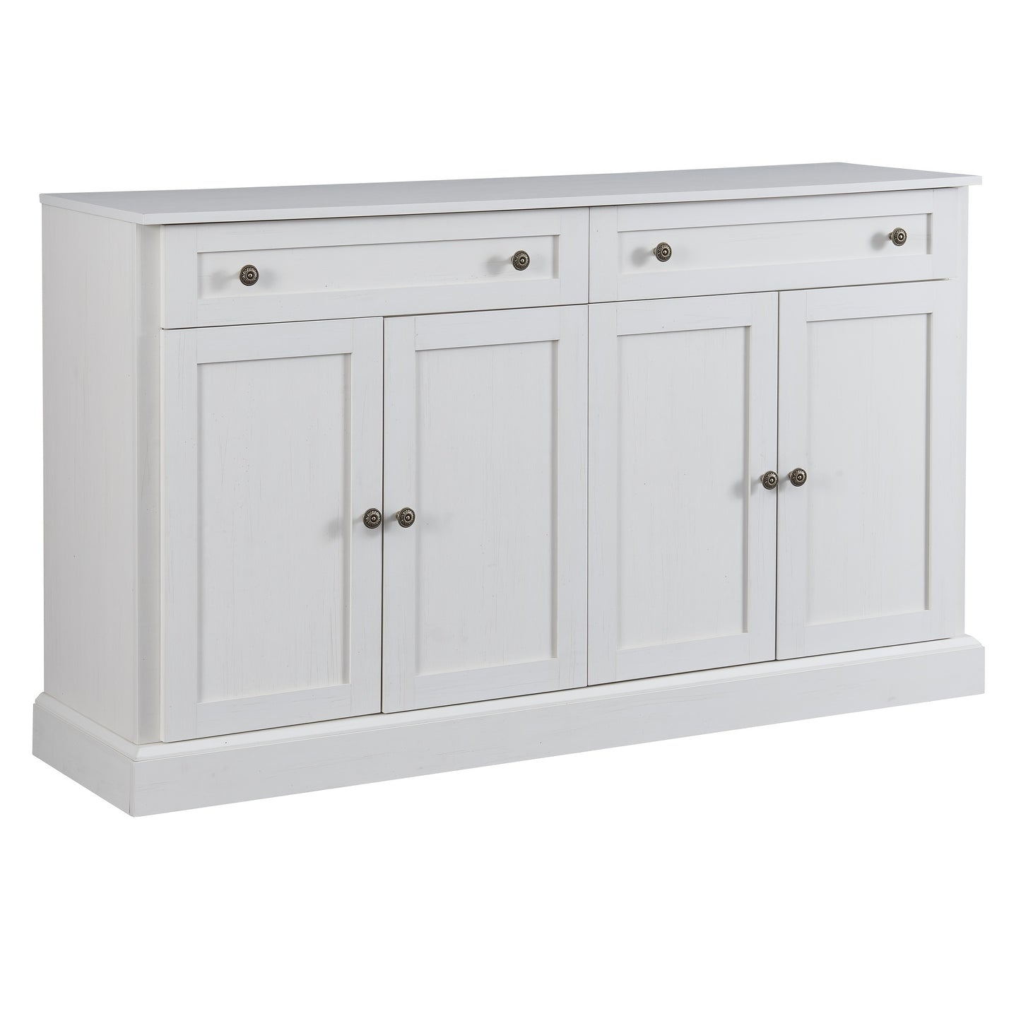 Ladekast – Opbergkast – Dressoir – Buffetkast – Woonkamerkast – Wit – 150 x 40 x 86 cm – Duurzaam Bamboe – Veel Opbergruimte
