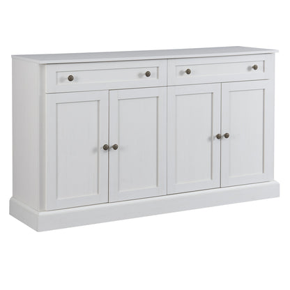 Ladekast – Opbergkast – Dressoir – Buffetkast – Woonkamerkast – Wit – 150 x 40 x 86 cm – Duurzaam Bamboe – Veel Opbergruimte