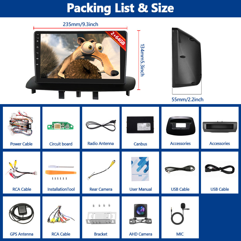Autoradio – Auto Radio – Multimedia Speler – 2 DIN Radio – 7 Inch Touchscreen – Android 15 – WiFi GPS Navigatie – AHD Achteruitrijcamera Met Microfoon
