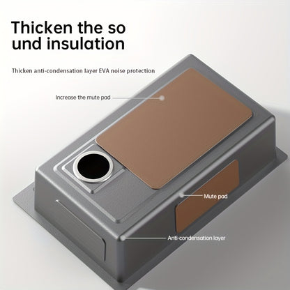 Keukenspoelbak RVS Spoelbak Enkelvoudige Kraan Spoelbak Inbouw Spoelbak – Zwarte RVS Finish – 74,93 x 44,96 cm – 3-Snelheden Uittrekbare Kraan – Inclusief Snijplank en Kopjeswasser