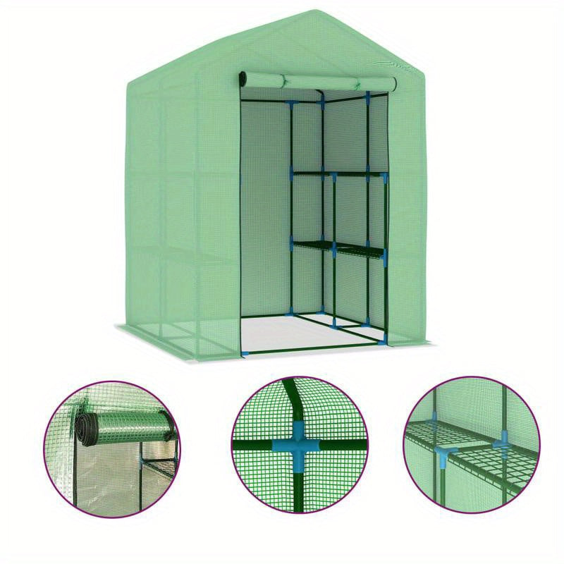 Tuinkas met schappen 143x143x195cm staal, Invernaderos Para Exteriores Grande, Estufas, Estructura Para Invernadero, Invernadero Con Estructura Incluida, Invernadero Para Cultivo, Seedling Greenhouse, Mini Invernadero, Serre