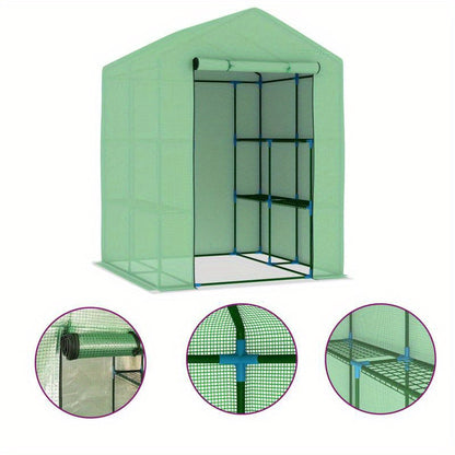 Tuinkas met schappen 143x143x195cm staal, Invernaderos Para Exteriores Grande, Estufas, Estructura Para Invernadero, Invernadero Con Estructura Incluida, Invernadero Para Cultivo, Seedling Greenhouse, Mini Invernadero, Serre