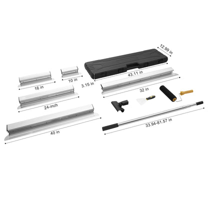 Plamuurmes – Plamuurmessen – Spatel – Vlakspatel – Afwerkmes – RVS Bladen 0,5 mm – Verstelbare Telescopische Steel 86-207 cm