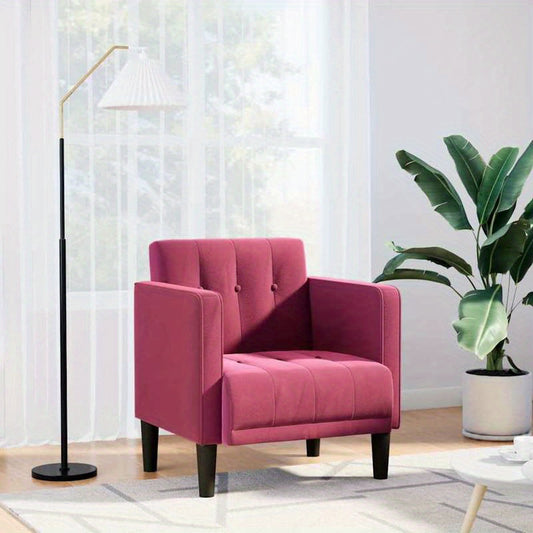 Wine Red Armchair with Armrests, 53 Cm, Made of Velvet.