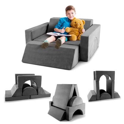 Modulaire Speelbank Kind – Zitzak Kinderen – Kinderbank Speelhoek – Speel Sofa – Zacht Speelmeubel – 8-delig – Afneembare Wasbare Hoezen – Makkelijk Te Monteren