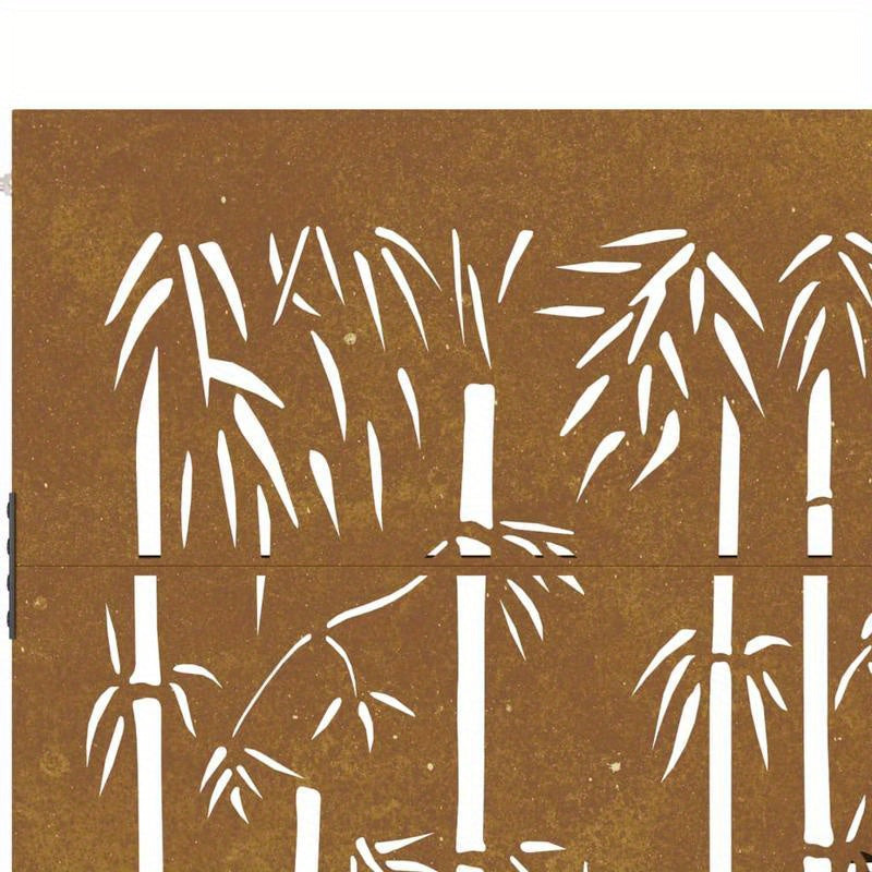 Poort – Tuinpoort – Buitenpoort – Metalen Poort – Stalen Poort – Bamboe Design – Cortenstaal – Weerbestendig – 85x200 cm