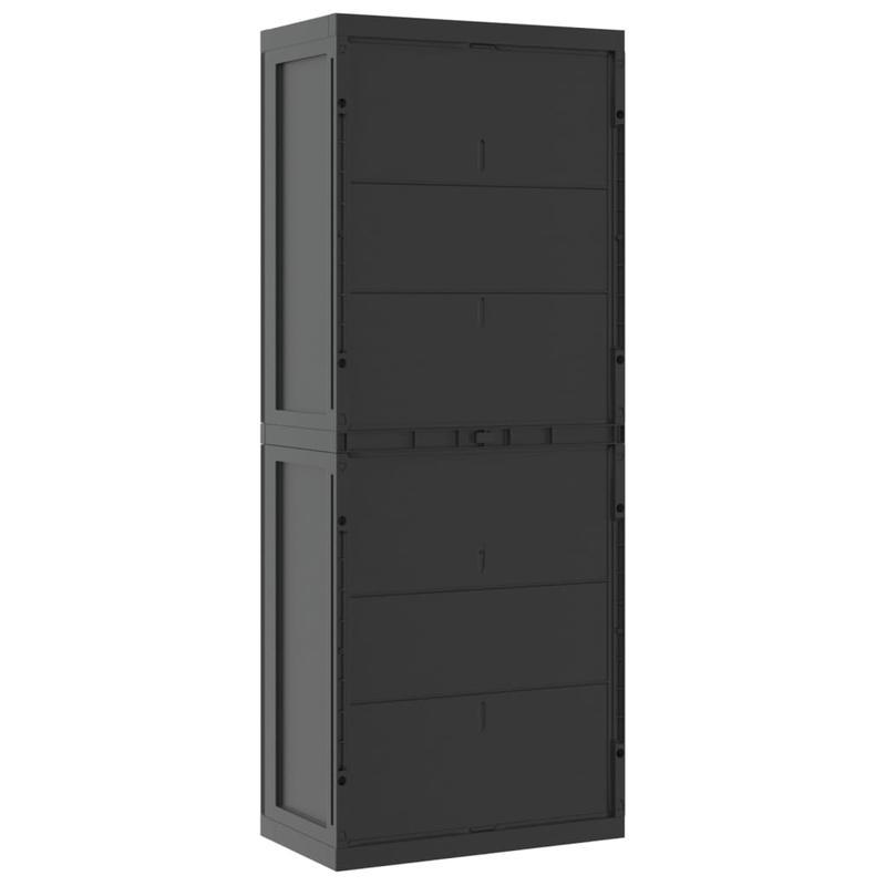 Tuinkast – Tuinschuur – Opbergkast – Tuinberging – Buitenbox – Duurzaam PP Materiaal – 65x37x165 cm – Met Slot en Planken