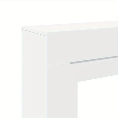 Haardscherm – Haardomranding – Haardafrastering – Kachelhek – Veiligheidshek – Wit – Hout – 100x30x87,5 cm – Beschermend – Stijlvol