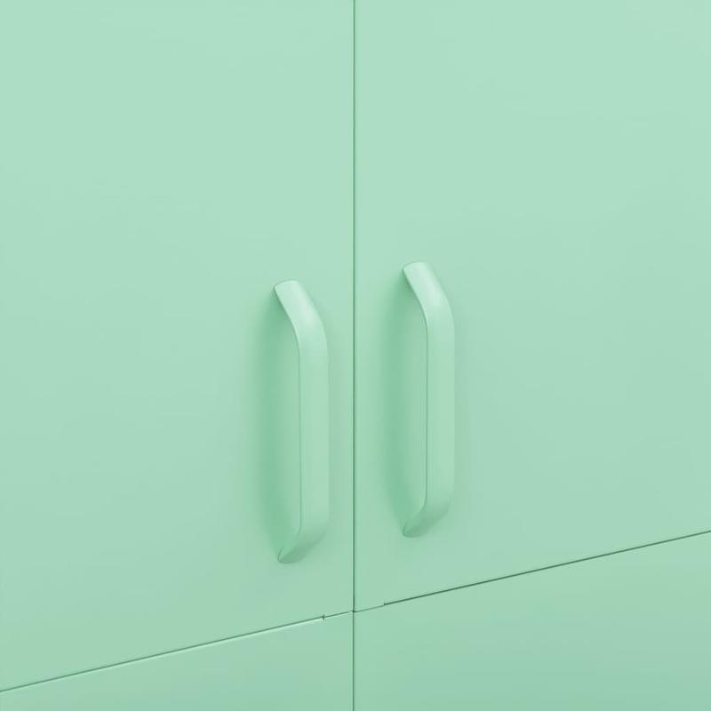 Mintgroene Stalen Kast – Opbergkast – Kledingkast – Bergkast – Vrijstaande Kast – Stevig Staal – Compact 98 cm Hoog