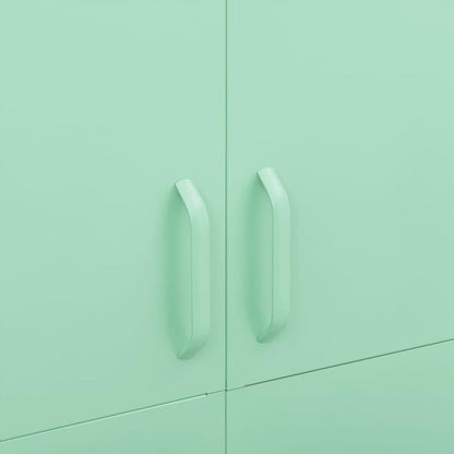 Mintgroene Stalen Kast – Opbergkast – Kledingkast – Bergkast – Vrijstaande Kast – Stevig Staal – Compact 98 cm Hoog