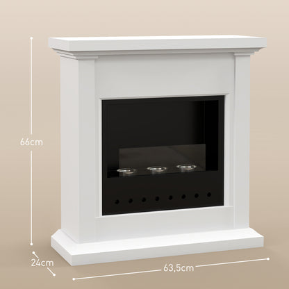 Bio Openhaard – Bio Ethanol Haard – Bio Ethanol Kachel – Sfeerhaard – Vrijstaande Haard – 63,5x24x66 cm – 3 Uur Brandduur – Hittebestendig Glas