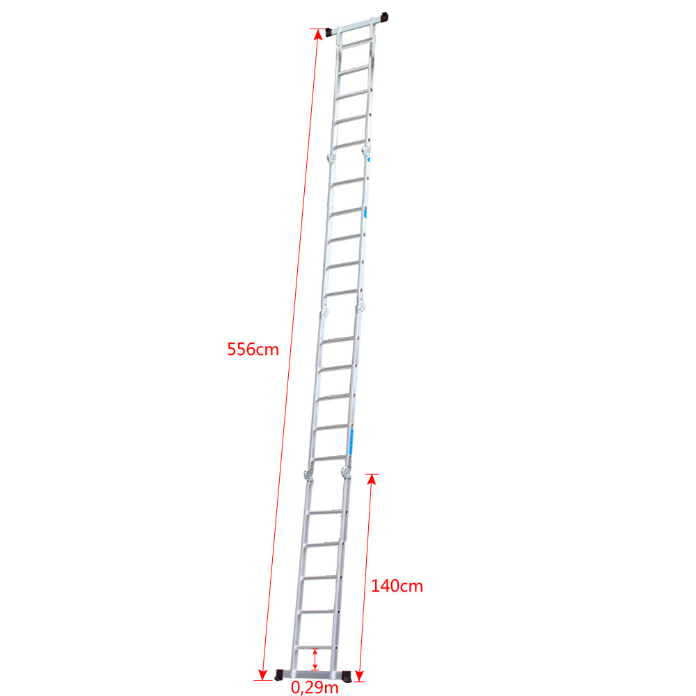 Multitrap – Vouwladder – Werkplatform – Steigertrap – Aluminium Trap – Lichtgewicht Aluminium – Veiligheidsvergrendeling
