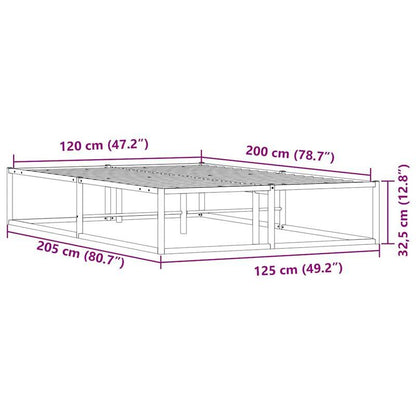WHITE WHITE MATERASTER 120x200cm in Metal, Bed Base, Bed Frame, Minimalist Style, Modern Furniture, Metal Frame, Easy Assembly, No Mattress Included, Queen Size Bed, Modern Households, Renters