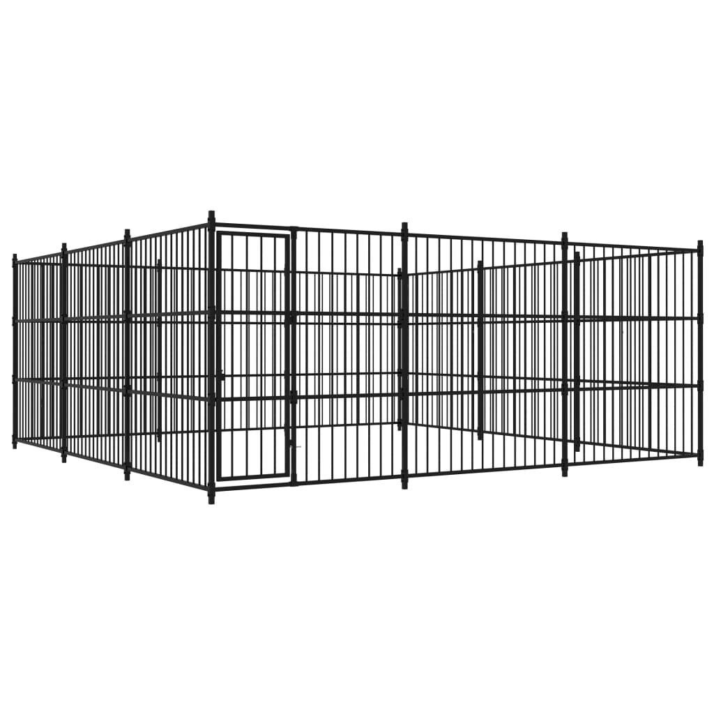 Hondenren – Hondenhok – Hondenkooi – Hondenbench – Hondenverblijf – 450 x 450 x 185 cm – Gepoedercoat Staal – Veilig Deurslot