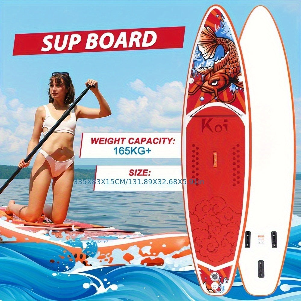 Paddleboard – SUP Board – Stand Up Paddle – Supplank – Waterboard – Carp Leaping Over Clear Waves Variant – Lichtgewicht PVC – Optimale Stabiliteit