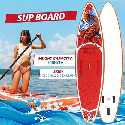 Paddleboard – SUP Board – Stand Up Paddle – Supplank – Waterboard – Carp Leaping Over Clear Waves Variant – Lichtgewicht PVC – Optimale Stabiliteit