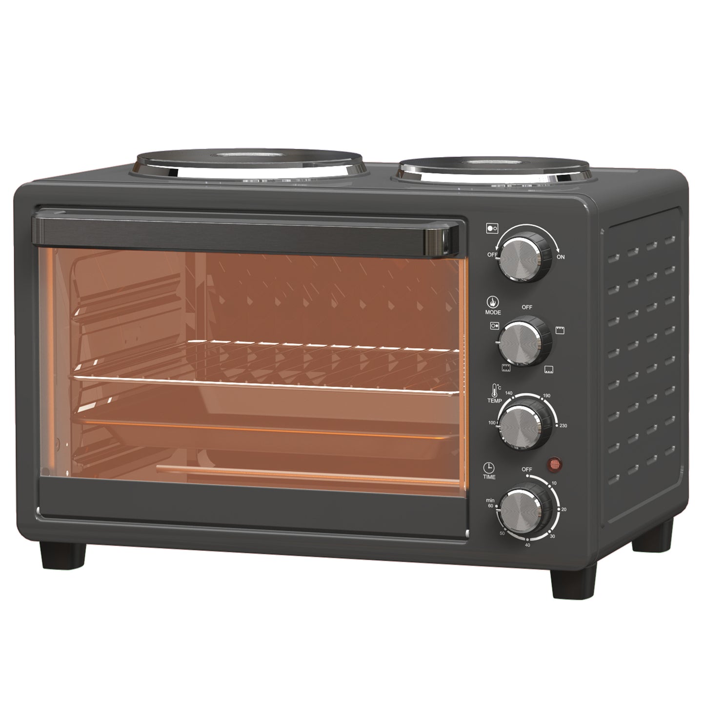 Mini Oven – Mini Oven Met Grill – Tafeloven – Elektrische Oven – Bakoven – 28L Inhoud – 2600W Vermogen – Zwart