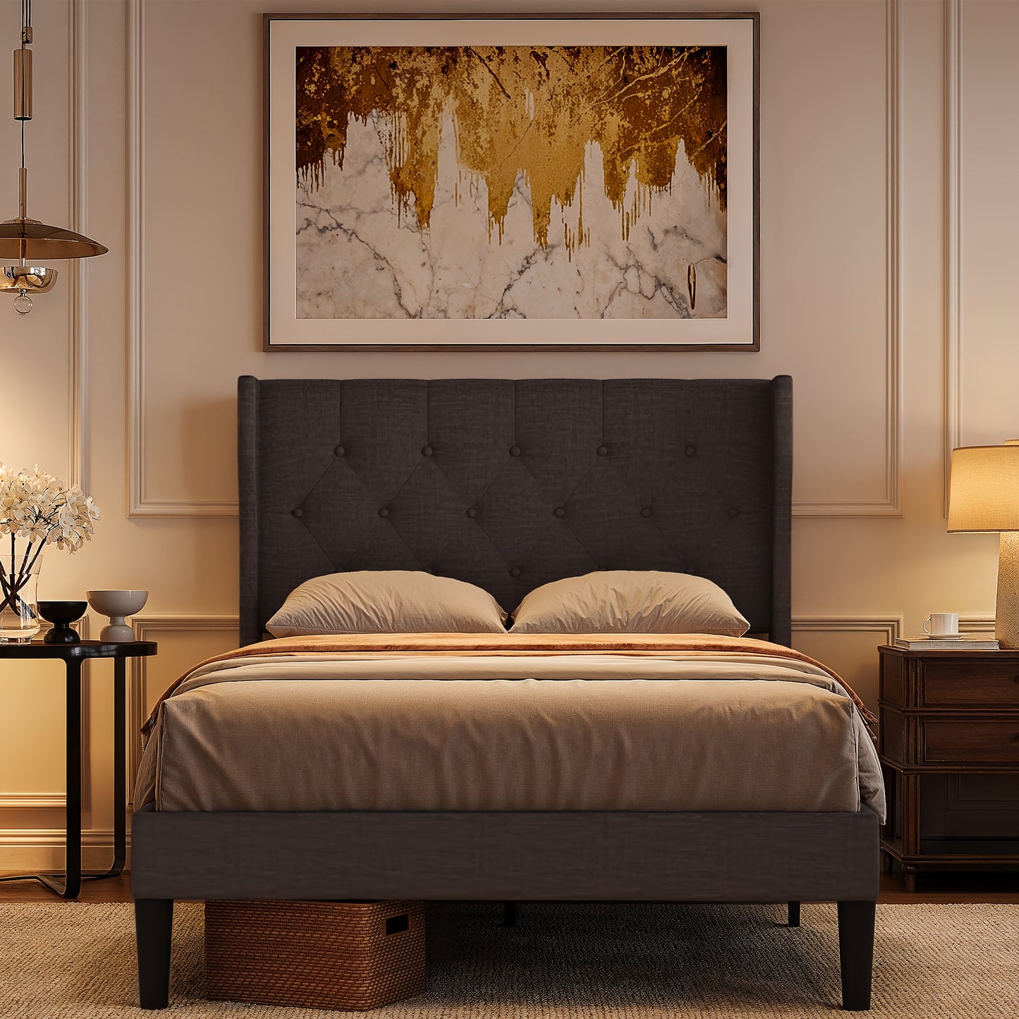 Soft-Pack Bedombouw – Bedframe – Bedkast – Bedomlijsting – Onderstel – Donkergrijs – Met Stille Strips – 20 Cm Opbergruimte Onderbed – 120x200 Cm – Gemakkelijk Montage