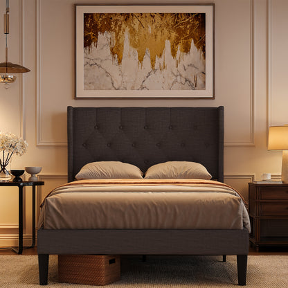 Soft-Pack Bedombouw – Bedframe – Bedkast – Bedomlijsting – Onderstel – Donkergrijs – Met Stille Strips – 20 Cm Opbergruimte Onderbed – 120x200 Cm – Gemakkelijk Montage