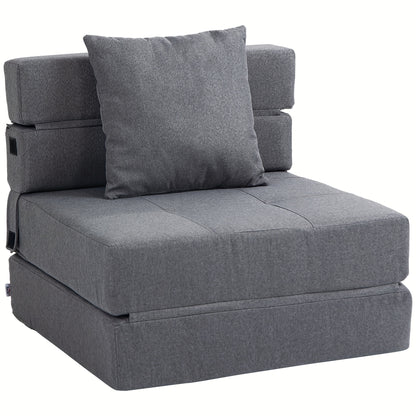 Slaapstoel – Slaapbank – Zetelbed – Logeerbed – Slaapfauteuil – Inklapbaar – Belastbaar Tot 100 kg – Donkergrijs