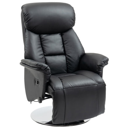 Relaxfauteuil – Recliner Stoel – Tv Stoel – Verstelbare Stoel – Relaxstoel – Handmatig Verstelbaar – Zwart Kunstleer – Max 150kg