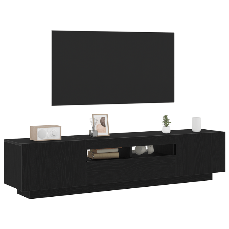 TV-meubel – Tv-kast – Media meubel – TV-standaard – Entertainmentkast – Noir – Strak en duurzaam composietmateriaal – Compact 120 cm breed