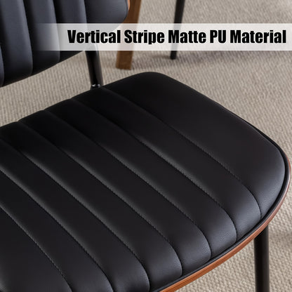 Eetkamerstoelen – Keukenstoelen – Retro Stoelen – Bistro Stoelen – Tafels Stoelen – Zwart Kunstleer – Memory Foam Zitting – Stevig Metalen Frame