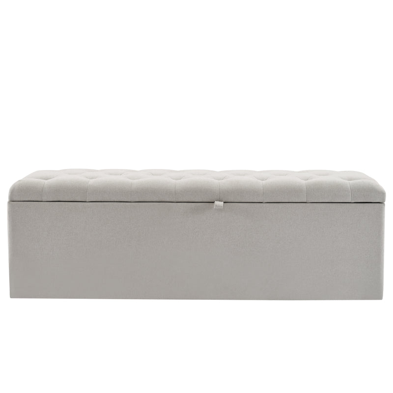 Opbergbank – Opbergbankje – Opbergkist – Bedbank – Zitkist – Linnen Bekleding – Extra Opbergruimte 141x41,5x47 cm