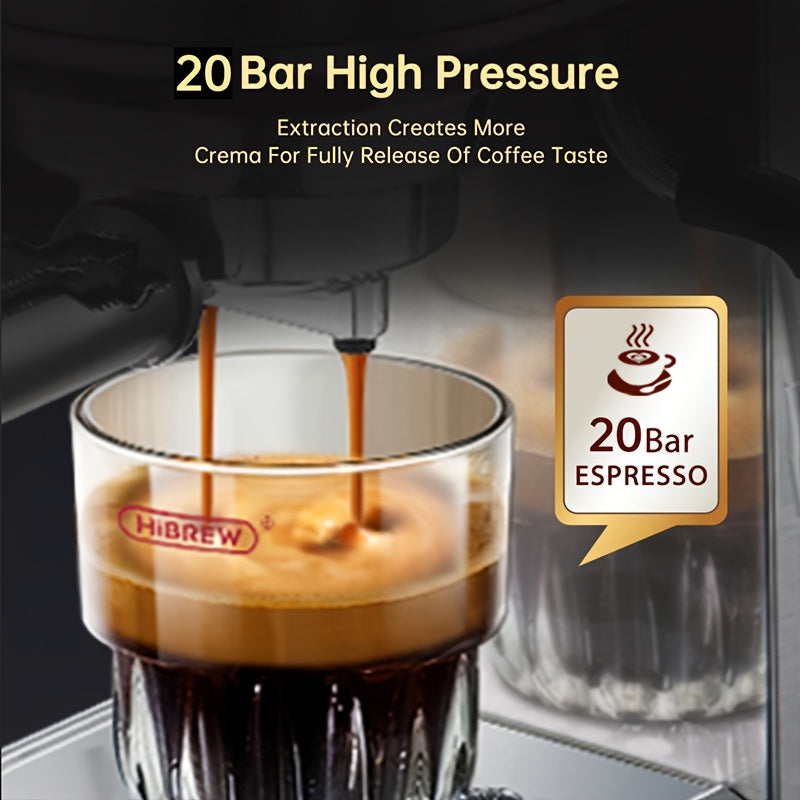 Halfautomatische Espressomachine – Espressoapparaat – Koffiemachine – Espressomaker – Koffiemaker – 20 bar Pompdruk – Roestvrij Staal Design