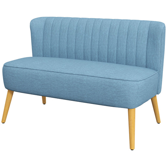 2-Zitsbank – Loveseat – Sofa – Tweezits – Bankstel – Blauw – Compact Retro Design – Onderhoudsvriendelijke Bekleding