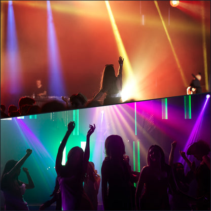 LED Moving Head Spot – Moving Head Spotlights – DJ Verlichting – Discolamp – Feestverlichting – 2-Pack 100W RGBW Met Gobo Beam – DMX & Voice-Activated – Duurzaam Aluminium Met Ventilatie