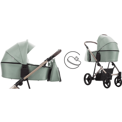 2-in-1 Kinderwagen – Wandelwagen – Reiswieg – Buggy – Babywagen – Lichtgewicht Draagmand – Verstelbare Hoogte